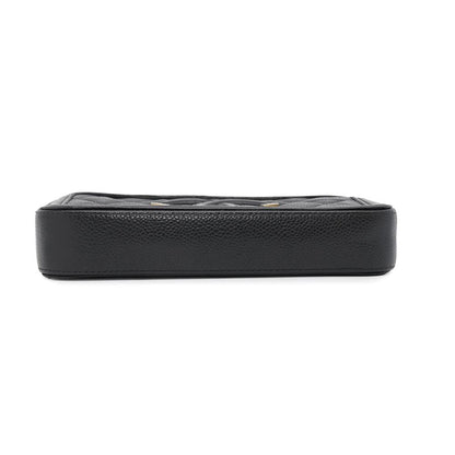 CHANEL CCFiligree Chain Wallet BlackA84450 Caviar Leather