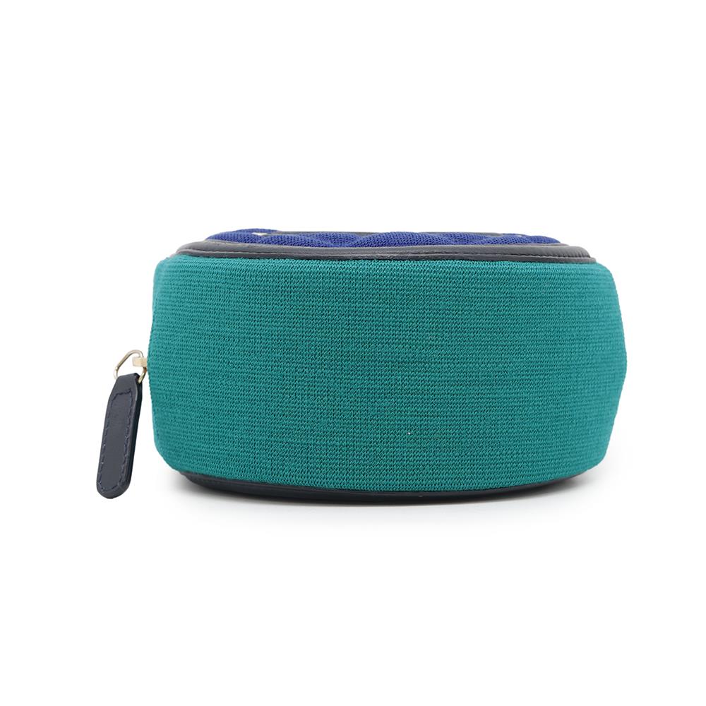 CHANEL CCFiligree Round ChainShoulder Bag Blue/GreenAP0365 Cotton