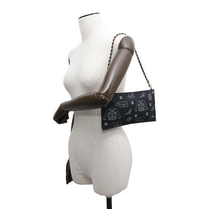 CHANEL Icon ChainPouch Navy Cotton