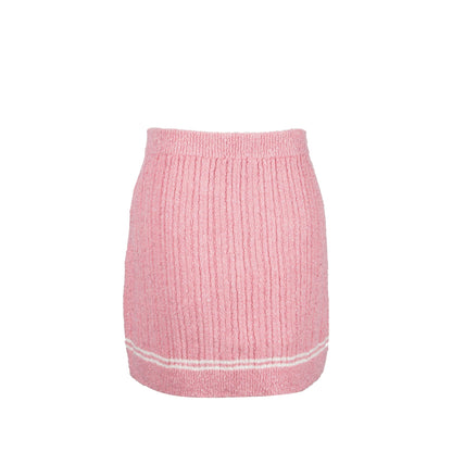 Chanel Size 38 22P Knit Skirt Viscose/Cotton/Polyamide Light Pink
