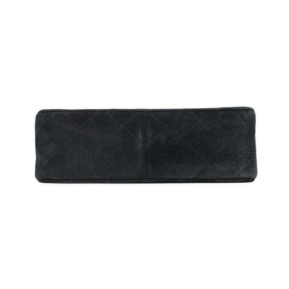 CHANEL Matelasse Single Flap ChainShoulder Bag Black suede Size 20