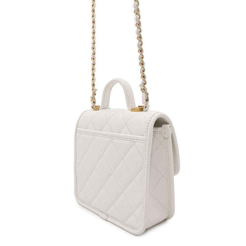 CHANEL Matelasse 2WAY ChainShoulder Bag WhiteAS3652 Caviar Leather