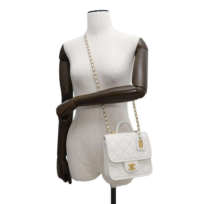 CHANEL Matelasse 2WAY ChainShoulder Bag WhiteAS3652 Caviar Leather