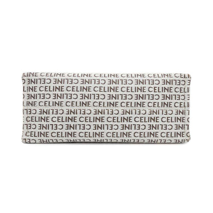 CELINE Triomphe Kabatais White/Tan196762 Canvas Leather Size Large