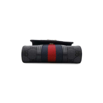 BALENCIAGA Gucci collaboration The Hacker Project phone pouch Black680130 Canvas Leather