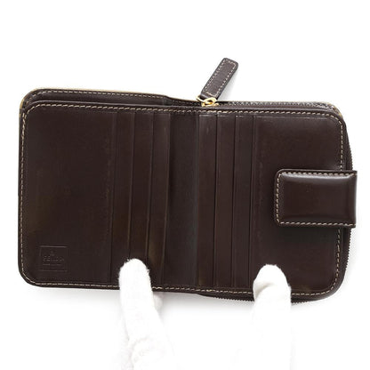 FENDI Compact zip wallet Brown PVC/Leather