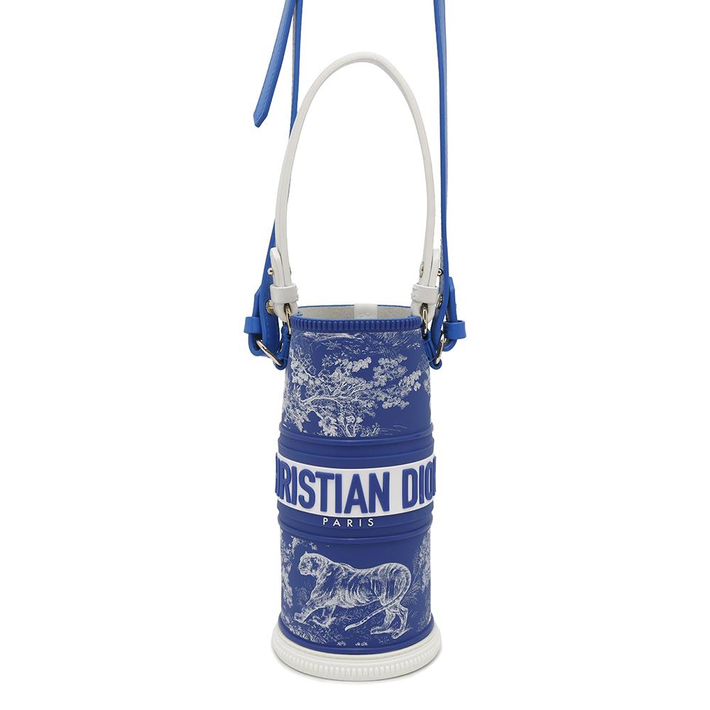 Dior Toile de Jouy Bottle Holder BlueS6205OGTJ Rubber Leather