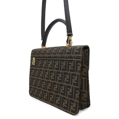FENDI Zucca Pattern 2WAYBag Brown0914117 Canvas Leather