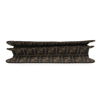 FENDI Zucca Pattern 2WAYBag Brown0914117 Canvas Leather