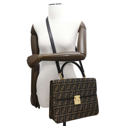 FENDI Zucca Pattern 2WAYBag Brown0914117 Canvas Leather