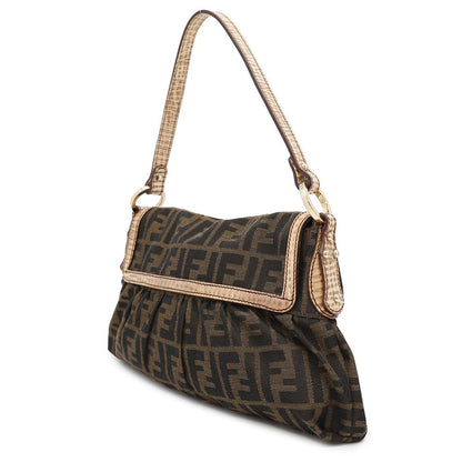 FENDI Zucca Pattern one belt Brown8BR445 Canvas Leather