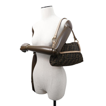 FENDI Zucca Pattern one belt Brown8BR445 Canvas Leather