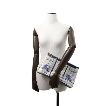 BURBERRY EKD Label Pouch White/Transparent Plastics Canvas