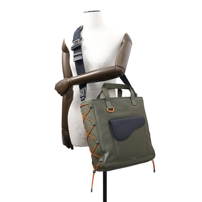 Dior sacai Collaboration 2WAY Saddle Bag Khaki/Black1ADSH198USF Nylon Leather