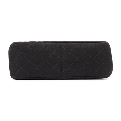 CHANEL Matelasse Double Face Handbag Black Cotton