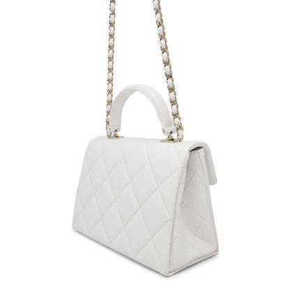 CHANEL Matelasse 2way top handle WhiteAS4711 Caviar Leather