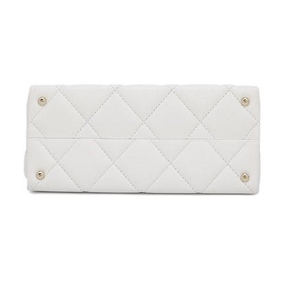 CHANEL Matelasse 2way top handle WhiteAS4711 Caviar Leather