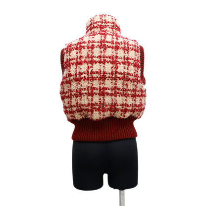 CHANEL Tweed vest Size 34 Red/BeigeP77367 V69283 Mohair  43% Wool  41% Polyester9% Nylon5% Linen2%