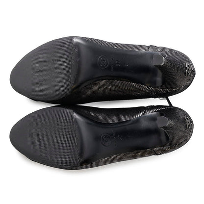 CHANEL Booties Silver/BlackG28558 Leather Size 37C