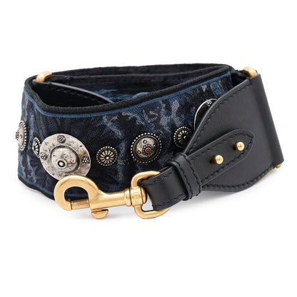 Dior Medallion Embroidery  Shoulder Strap BlueAY5626W3 Canvas Leather