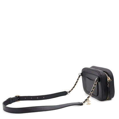 CHANEL CC Logo Crossbody Bag Black Lambskin