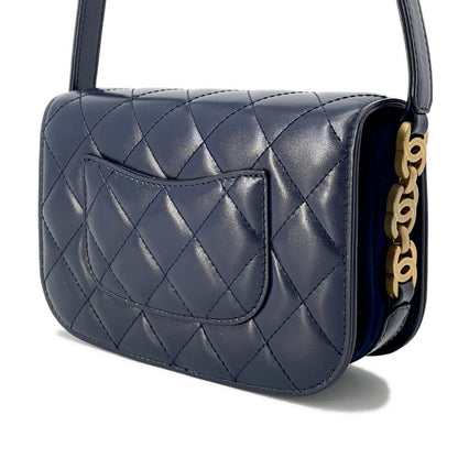 CHANEL Matelasse Full Flap Shoulder Bag BlueAS3402 Calf Leather