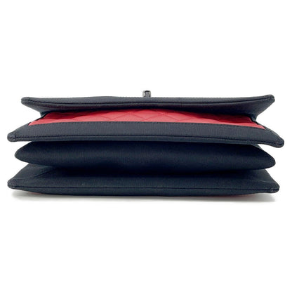 CHANEL Matelasse ChainShoulder Bag Red/Black Lambskin
