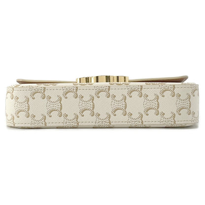 CELINE Triomphe One Shoulder Bag White194142 PVC Leather