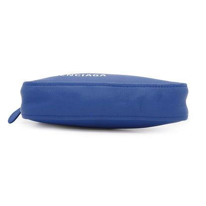 BALENCIAGA Triangle Clutch Bag Blue476976 Leather
