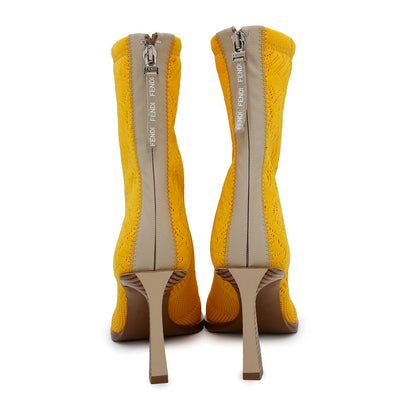 FENDI knitted boots Yellow Knit Size 36