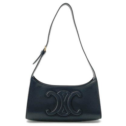 CELINE Cuir Triomphe One Shoulder Bag Black198153DU3.38NO Leather