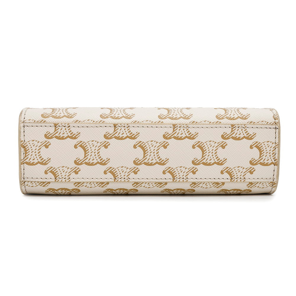 CELINE Triomphe Vertical Cabas White194372BZK.01BC PVC Leather Size Mini