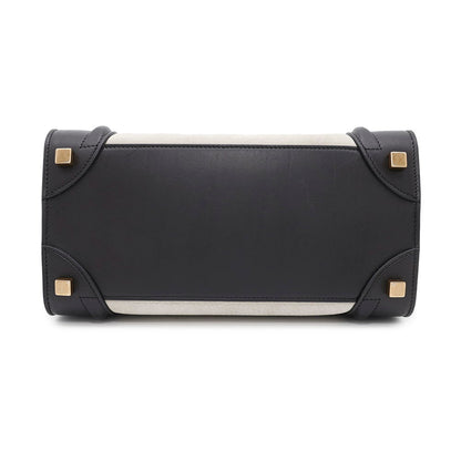 CELINE Luggage micro shopper Black/Khaki/Gray Leather