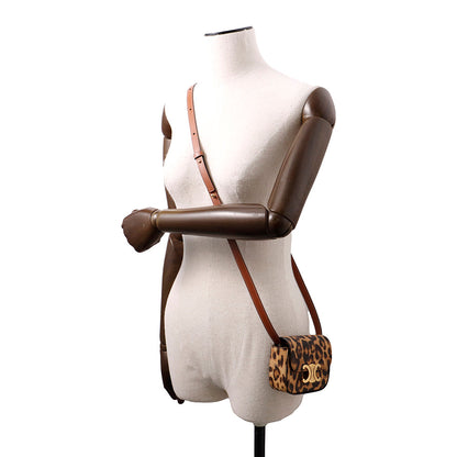 CELINE Claude Shoulder Bag Brown10I512FIX PVC Leather Size Mini