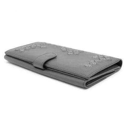Bottega Veneta INTRECCIATO Bifold Wallet Long Wallet Gray Leather