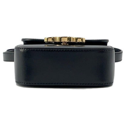 CELINE Triomphe Claude Shoulder Bag Black10I513 Leather Size Mini