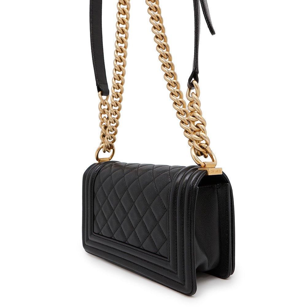 CHANEL Boy Chanel ChainShoulder Bag BlackA67085 Caviar Leather Size 20