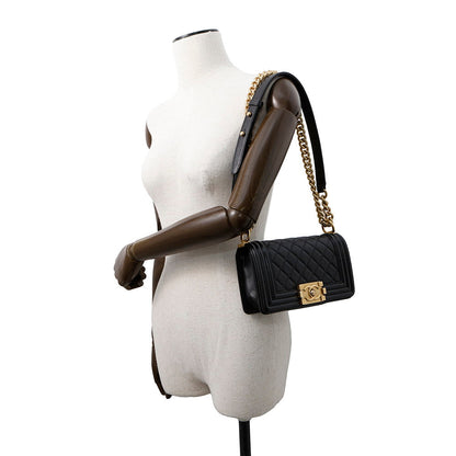 CHANEL Boy Chanel ChainShoulder Bag BlackA67085 Caviar Leather Size 20