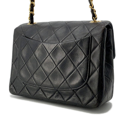 CHANEL Mini Matelasse ChainShoulder Bag Black Lambskin Size 18