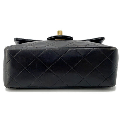 CHANEL Mini Matelasse ChainShoulder Bag Black Lambskin Size 18