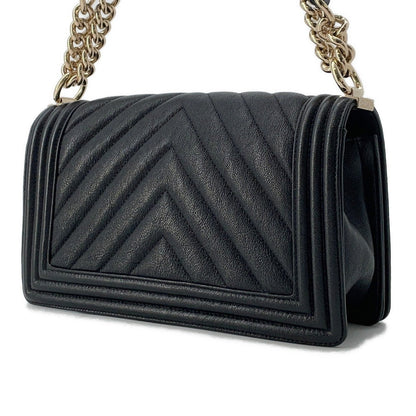 CHANEL Boy Chanel ChainShoulder Bag BlackA67086 Soft Caviar Leather Size 25