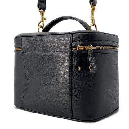 CHANEL CC Logo 2WAY Vanity Shoulder Bag BlackA06238 Caviar Leather