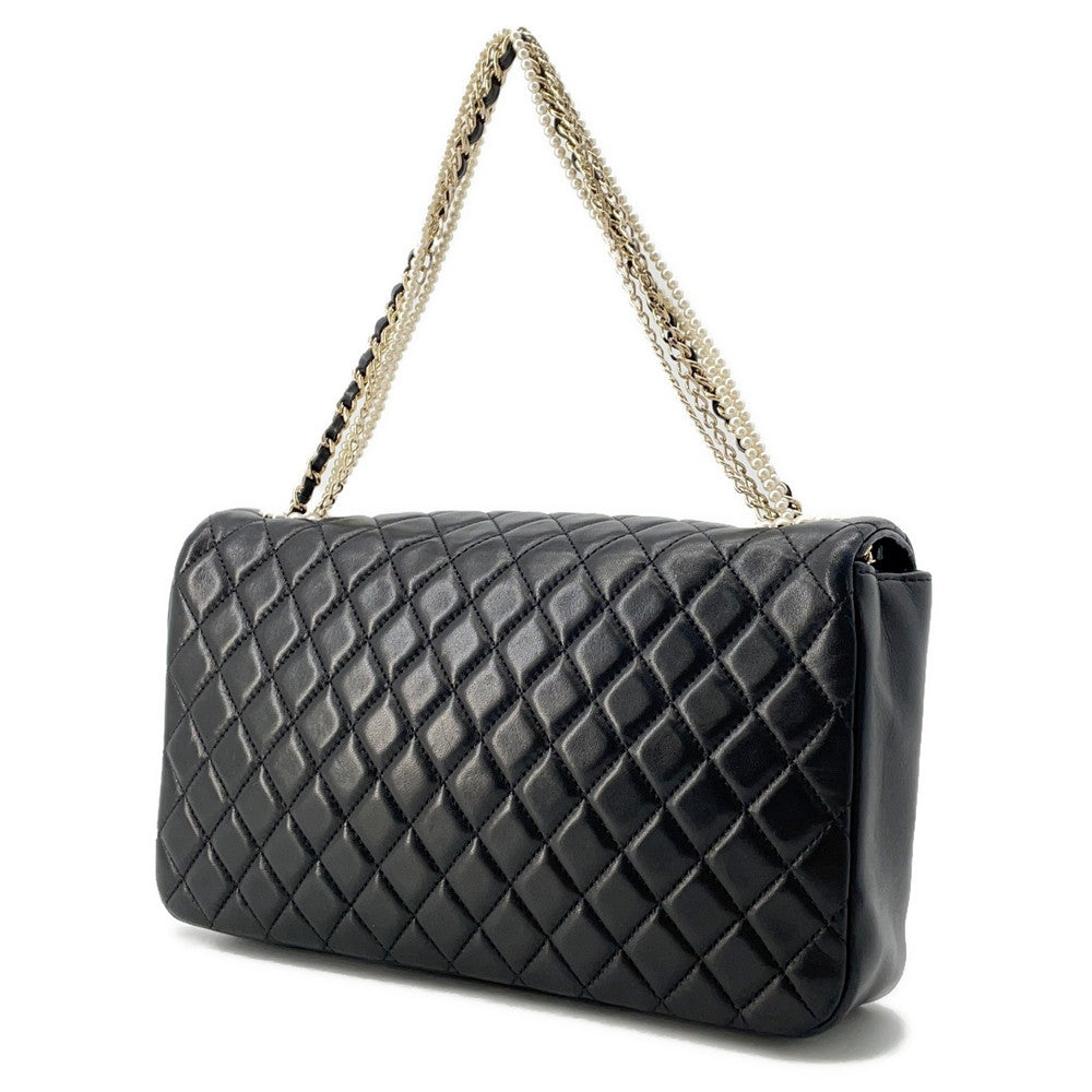 CHANEL Matelasse PearlCC Logo 4-chain ChainShoulder Bag BlackA39011 Lambskin