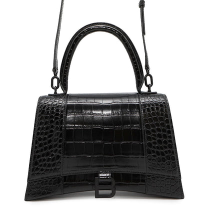 BALENCIAGA Hour glass Black619668 Embossed Leather Size Medium