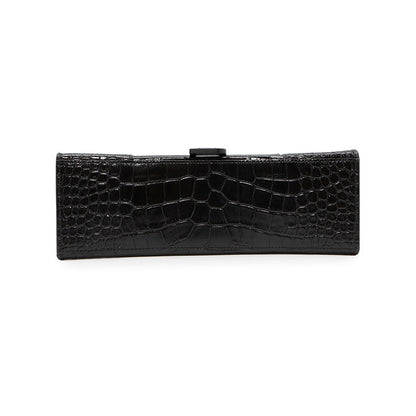 BALENCIAGA Hour glass Black619668 Embossed Leather Size Medium