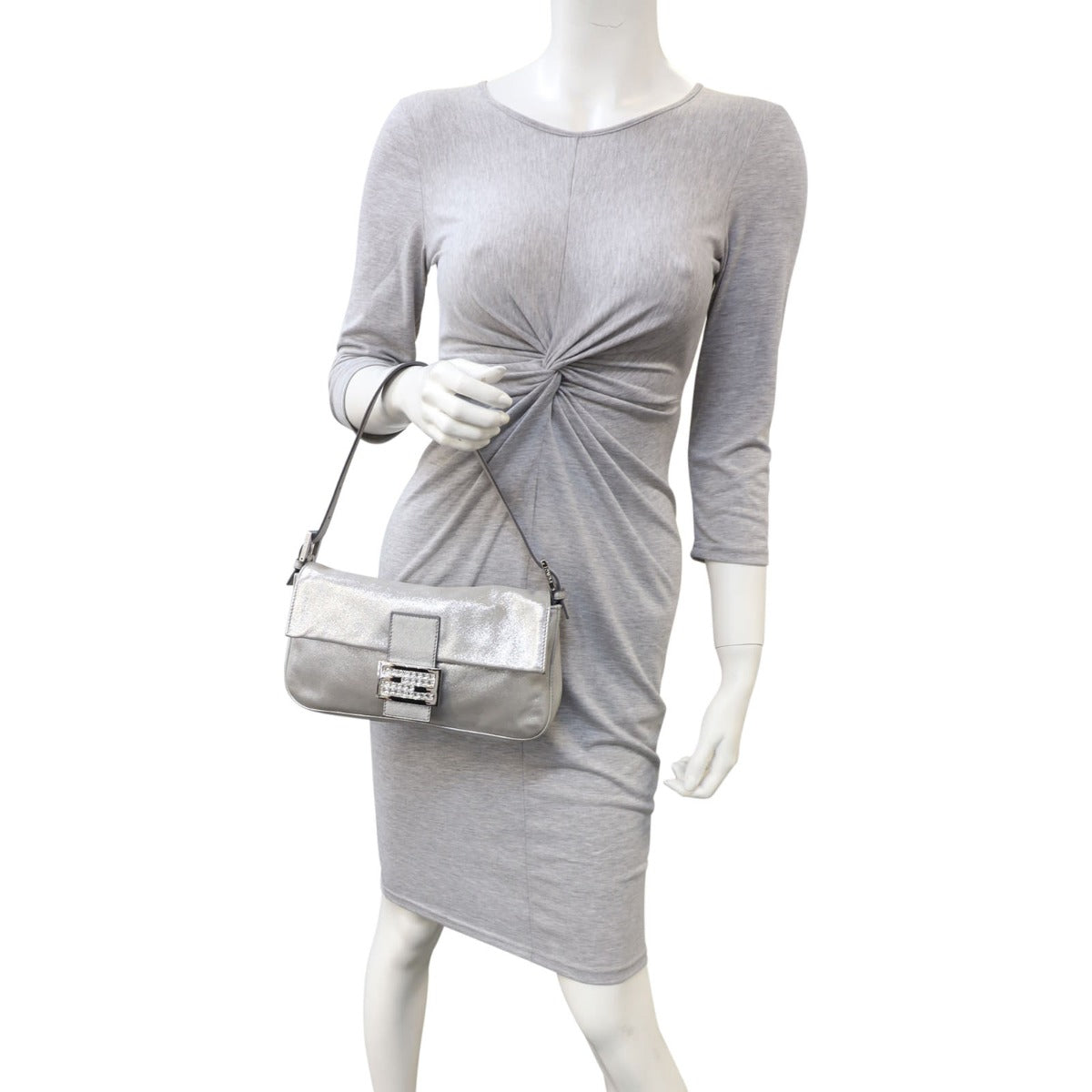 Fendi Baguette Bag Silver