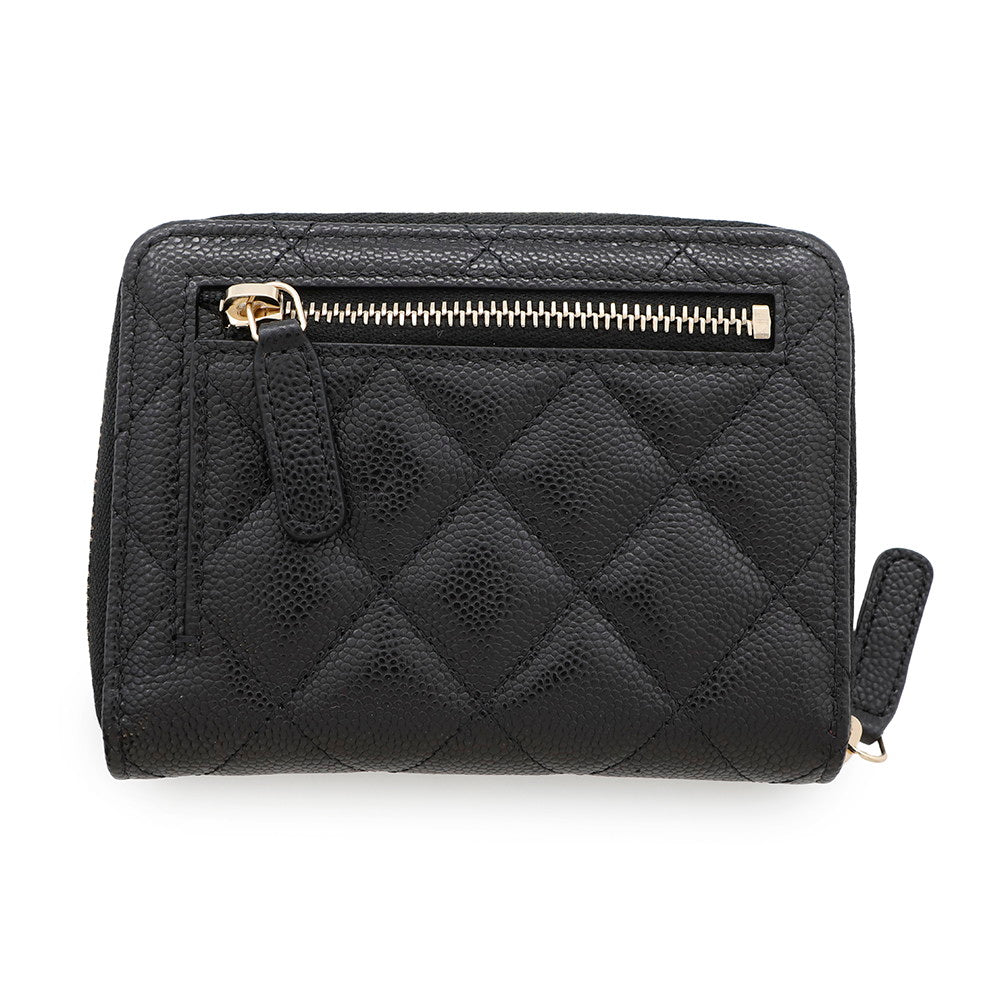CHANEL Matelasse CC Logo Small Wallet BlackAP4652 Caviskin