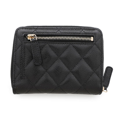 CHANEL Matelasse CC Logo Small Wallet BlackAP4652 Caviskin