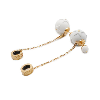 Dior Tribal Star Ball AirPods Holder Earrings D-VIBE White Metal