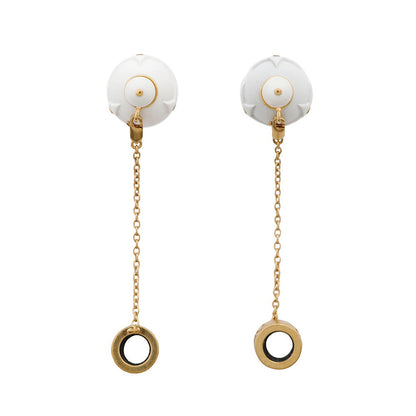 Dior Tribal Star Ball AirPods Holder Earrings D-VIBE White Metal